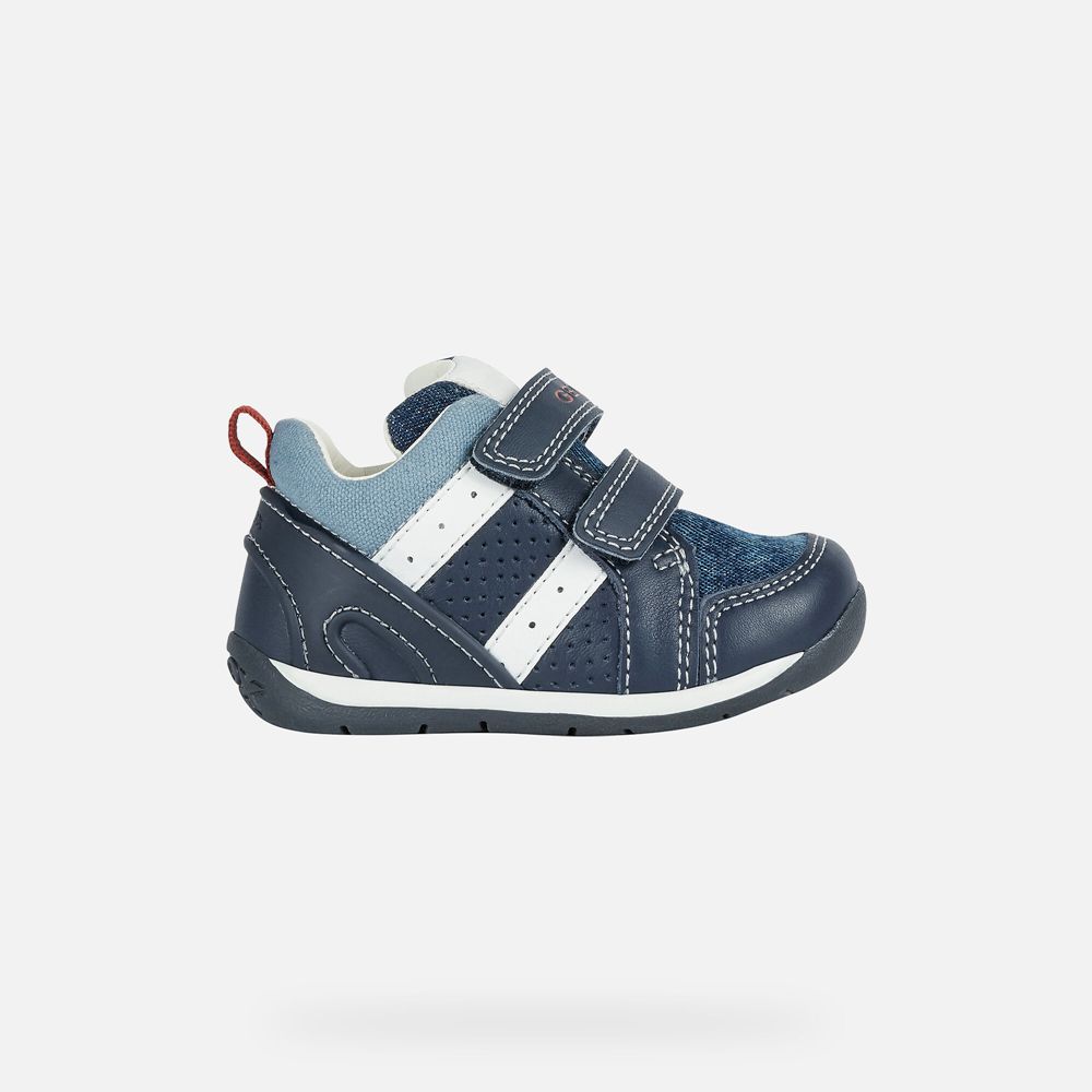 Basket Geox Each Boy - Bleu Marine - Bebe 129576-XBL